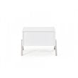 Limari Home Candid Modern MDF Wood and Stainless Steel Nightstand in White