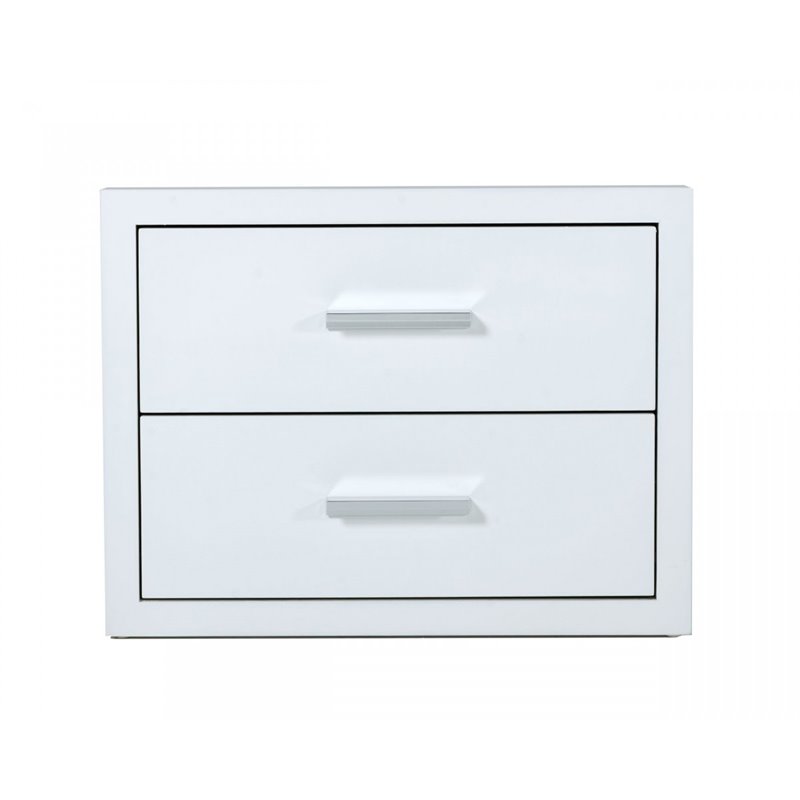 Limari Home Adan Modern MDF Wood and Steel Metal Bedroom Nightstand in White