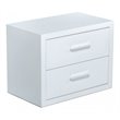 Limari Home Adan Modern MDF Wood and Steel Metal Bedroom Nightstand in White