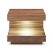 Limari Home Esso LED Contemporary Veneer Wood Nightstand with 1 Drawer in Walnut