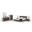 Limari Home Conner Modern Veneer Wood Bedroom Nightstand in Dark Walnut/Gray