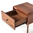 Limari Home Marshall Mid-Century Wood and Stainless Steel Nightstand in Walnut