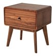 Limari Home Marshall Mid-Century Wood and Stainless Steel Nightstand in Walnut