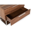 Limari Home Heloise Contemporary Wood and Stainless Steel Nightstand in Walnut