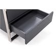 Limari Home Jolene  Wood and Stainless Steel Bedroom Nightstand in Gray Oak