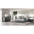 Limari Home Jolene  Wood and Stainless Steel Bedroom Nightstand in Gray Oak