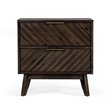 Limari Home Daisy Mid-Century Acacia Solid Wood Nightstand in Dark Brown/Brass