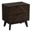 Limari Home Daisy Mid-Century Acacia Solid Wood Nightstand in Dark Brown/Brass