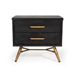 Limari Home Tabitha Recycled Pine Wood Nightstand in Dark Brown/Antique Brass