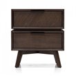 Limari Home Roger Mid-Century Acacia Veneer Wood and Metal Nightstand in Brown
