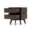 Limari Home Roger Mid-Century Acacia Veneer Wood and Metal Nightstand in Brown