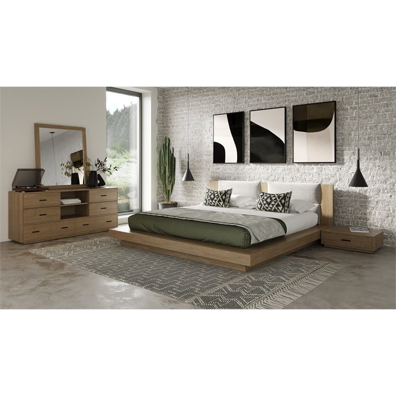 Limari Home Fantasia  Wood Bedroom Dresser in Light Walnut/Matte Black