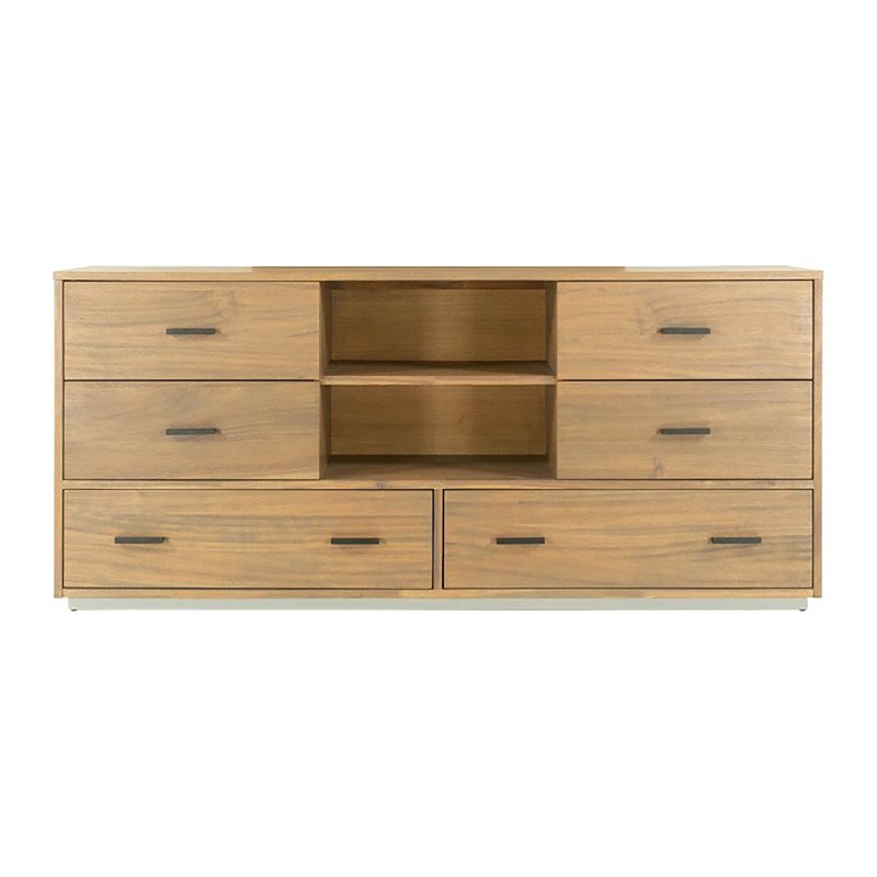 Limari Home Fantasia  Wood Bedroom Dresser in Light Walnut/Matte Black