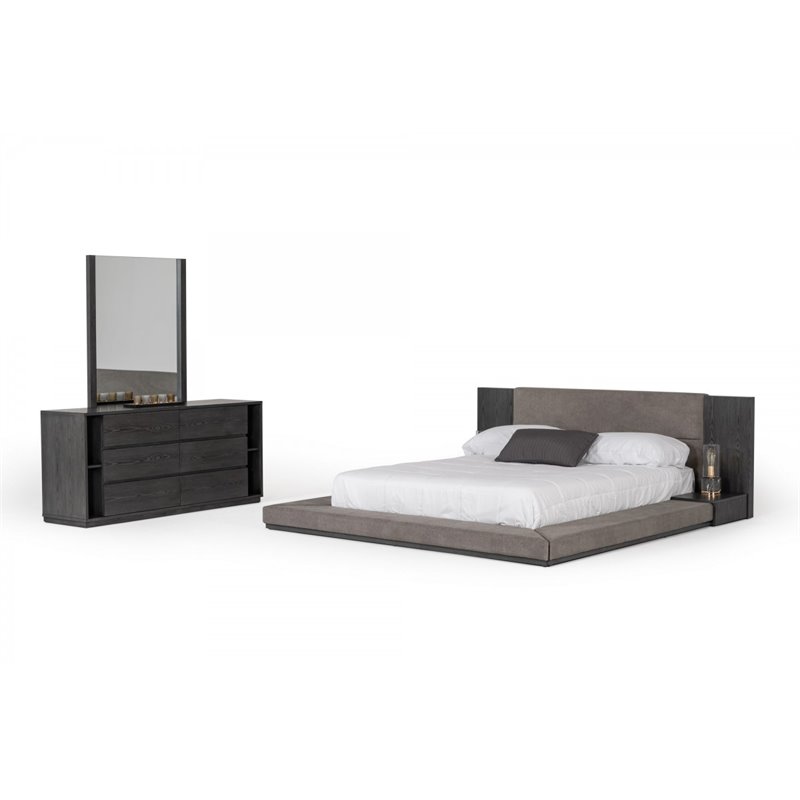 Limari Home Jagger  Veneer and Solid Wood 6-Drawers Bedroom Dresser in Gray