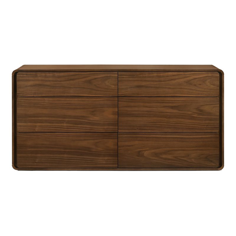 Limari Home Dustin Modern Veneer and Solid Wood Bedroom Dresser in Walnut