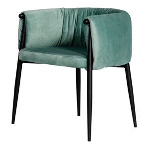 Limari Home Belcaro 19&quot Modern Fabric Dining Chair in Light Green/Black