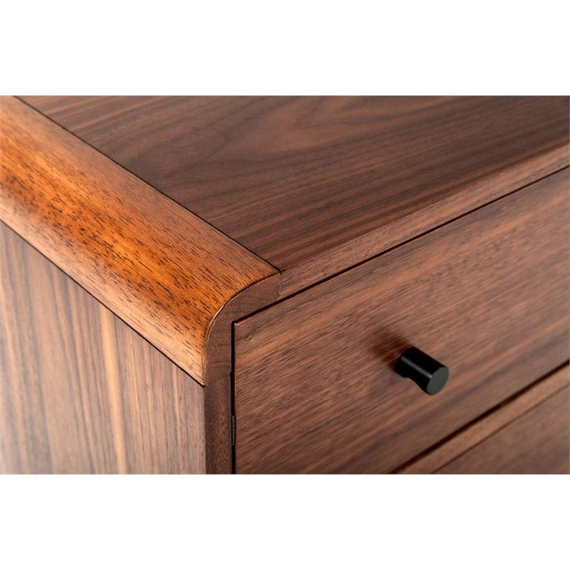 Limari Home Marshall Mid-Century Veneer and Solid Wood Bedroom Dresser in Walnut