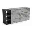 Limari Home Maranello Modern Veneer Wood and Faux Marble Dresser in Gray Wash
