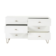 Limari Home Bryan Modern MDF Wood and Metal Bedroom Dresser in White/Gold