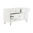 Limari Home Bryan Modern MDF Wood and Metal Bedroom Dresser in White/Gold