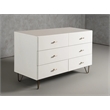 Limari Home Bryan Modern MDF Wood and Metal Bedroom Dresser in White/Gold