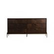 Limari Home Shane Acacia Wood and Metal Dresser in Dark Walnut/Antique Brass