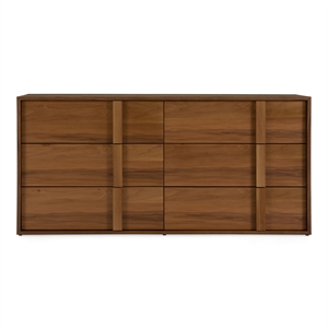 Limari Home Berlin Modern Veneer and Solid Wood Bedroom Dresser in Walnut