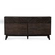 Limari Home Daisy  Acacia Solid Wood Bedroom Dresser in Dark Brown/Brass