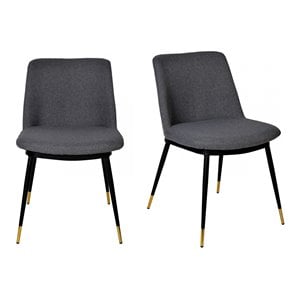 Limari Home Batson 18.5&quot Modern Fabric Dining Chairs in Gray (Set of 2)