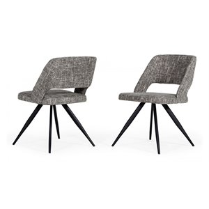 Limari Home Palmer 19&quot Modern Fabric/Metal Dining Chairs in Gray (Set of 2)