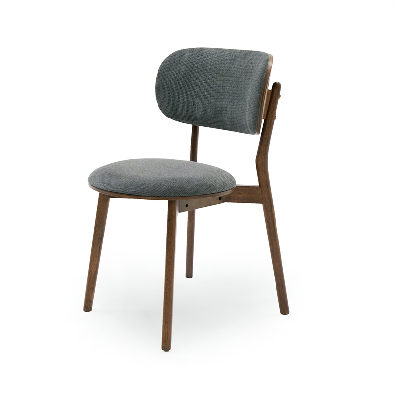 limari home donald 18.5&quot fabric dining chairs in dark gray/walnut (set of 2)