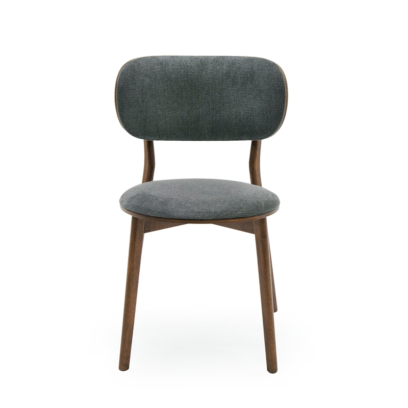 limari home donald 18.5&quot fabric dining chairs in dark gray/walnut (set of 2)
