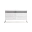 Limari Home Candid Modern MDF Wood and Stainless Steel Bedroom Dresser in White