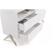 Limari Home Candid Modern MDF Wood and Stainless Steel Bedroom Dresser in White