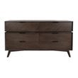 Limari Home Roger Mid-Century Acacia Veneer Wood Dresser in Brown/Black