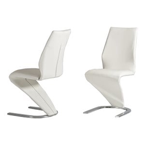 Limari Home Penn 18&quot Modern Faux Leather Dining Chairs in White (Set of 2)