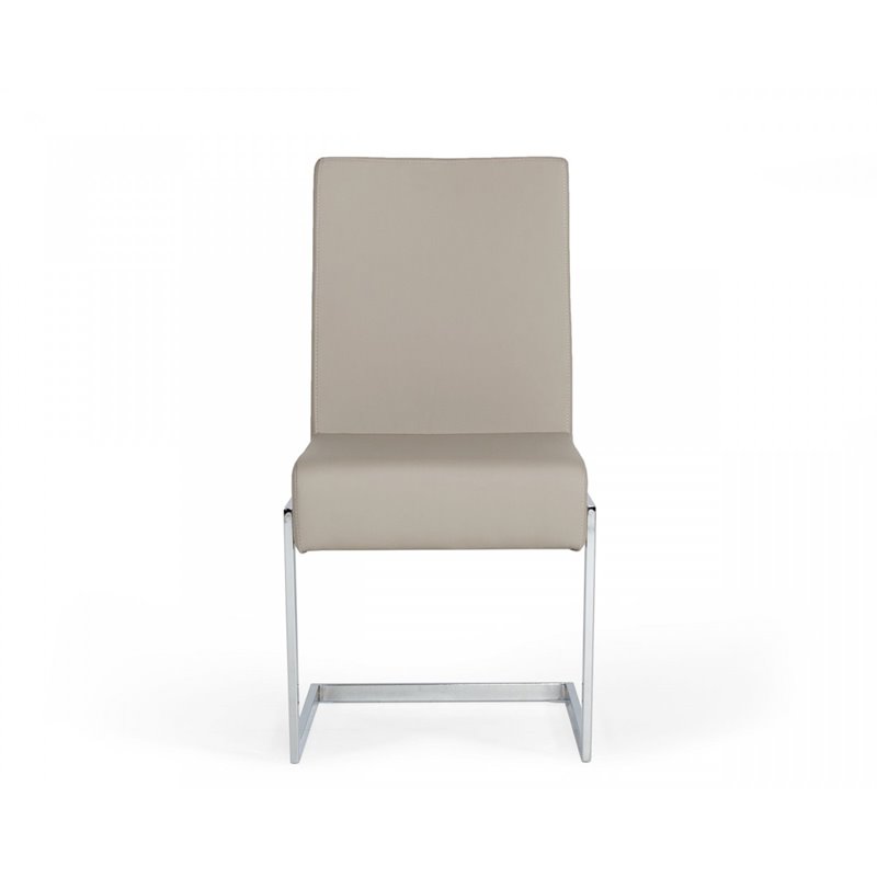limari home batavia 18&quot modern faux leather dining chairs in gray (set of 2)