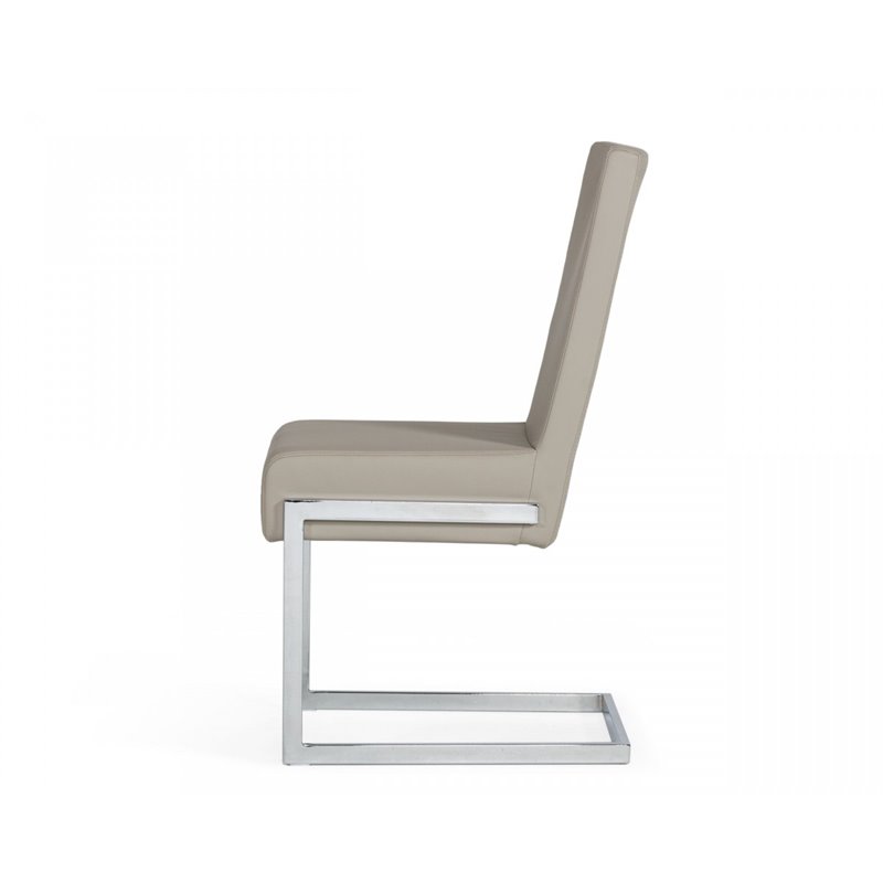 limari home batavia 18&quot modern faux leather dining chairs in gray (set of 2)