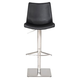 Limari Home Aaron 21-30&quot  Faux Leather & Stainless Steel Bar Stool in Black