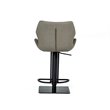 Limari Home Jaffee 21-31'' Faux Leather & Stainless Steel Stool in Gray/Black
