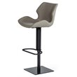 Limari Home Jaffee 21-31'' Faux Leather & Stainless Steel Stool in Gray/Black
