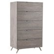 Limari Home Bronx 5-Drawer Modern Stainless Steel & Faux Concrete Chest in Gray