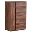 Limari Home Asus 5-Drawer Self Closing Modern Wood Chest in Walnut