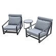 Limari Home Boardwalk Fabric and Aluminum Lounge Chair Set in Gray/Black