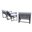 Limari Home Boardwalk Fabric and Aluminum Lounge Chair Set in Gray/Black