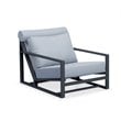 Limari Home Boardwalk Fabric and Aluminum Lounge Chair Set in Gray/Black