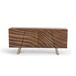 Limari Home Finley 4-Door Mid-Century Wood & Stainless Steel Buffet in Walnut
