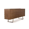 Limari Home Finley 4-Door Mid-Century Wood & Stainless Steel Buffet in Walnut