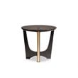 Limari Home Talin Modern MDF Wood & Glass End Table in Black/Rose Gold Finish