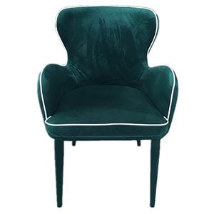 Limari Home Tigard 19&quot Wingback Modern Fabric and Metal Dining Chair in Green